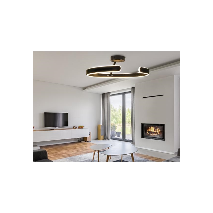 Candeeiro integrado LED com regulação LED/72W/230V 3000-6500K preto + comando