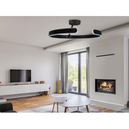 Candeeiro integrado LED com regulação LED/72W/230V 3000-6500K preto + comando
