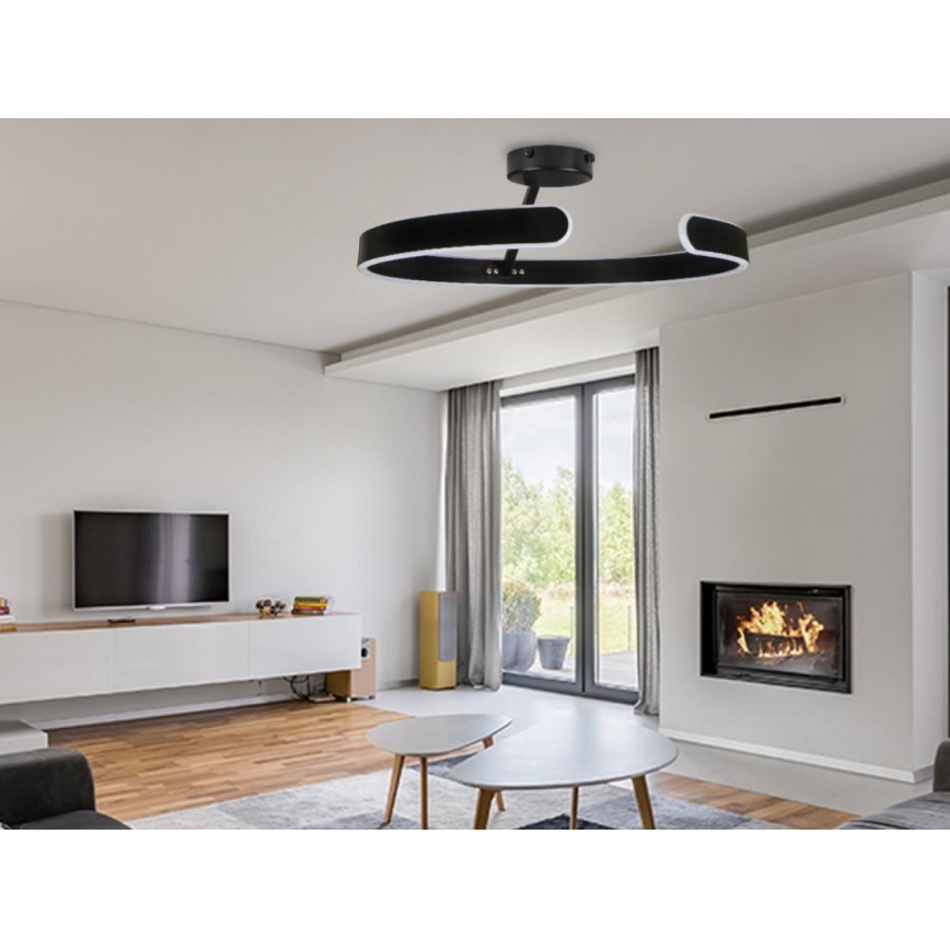 Candeeiro integrado LED com regulação LED/72W/230V 3000-6500K preto + comando