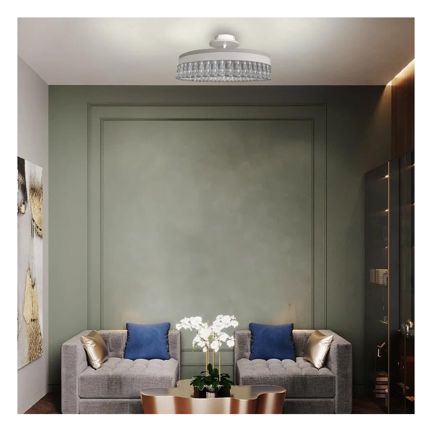 Candeeiro de cristal integrado LED com regulação LED/75W/230V 3000-6500K branco + comando