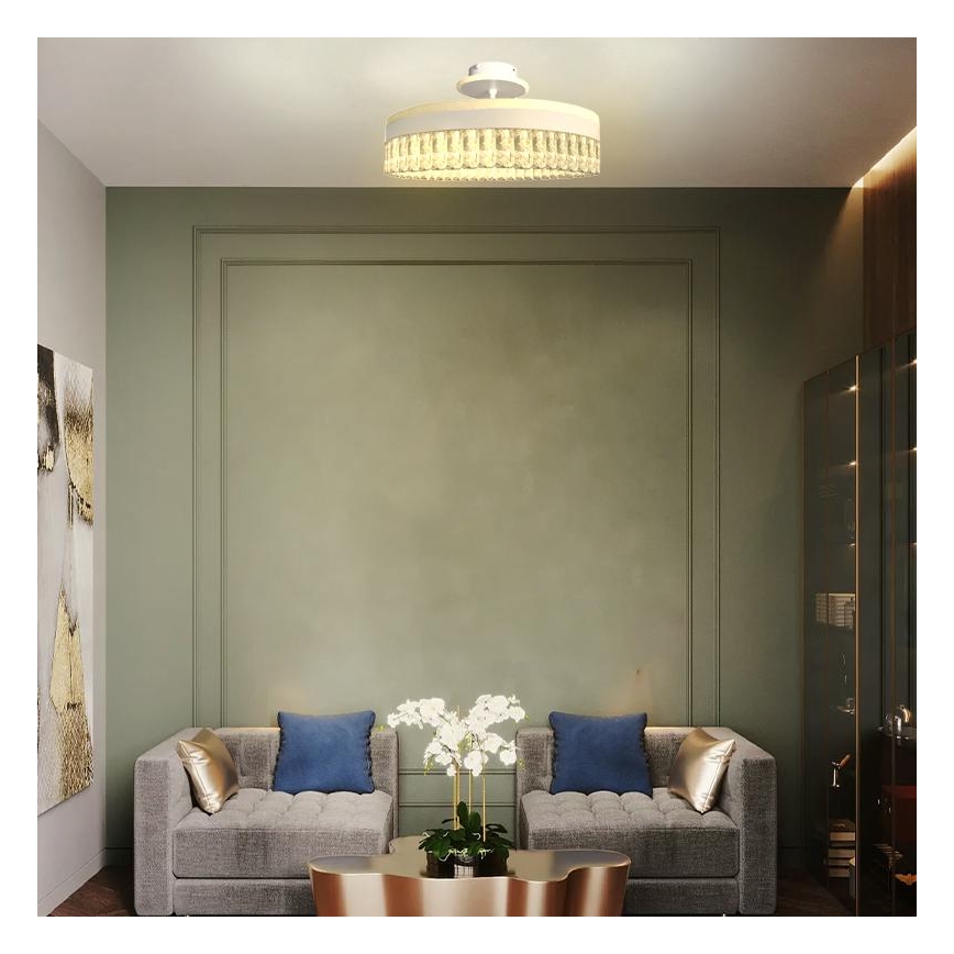 Candeeiro de cristal integrado LED com regulação LED/75W/230V 3000-6500K branco + comando