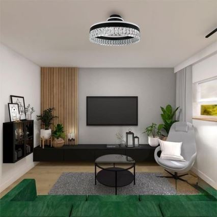 Candeeiro de cristal integrado LED com regulação LED/75W/230V 3000-6500K preto + comando