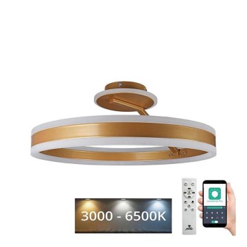 Candeeiro integrado LED com regulação LED/86W/230V 3000-6500K dourado + comando