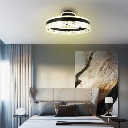 Candeeiro integrado LED com regulação LED/86W/230V 3000-6500K preto + comando