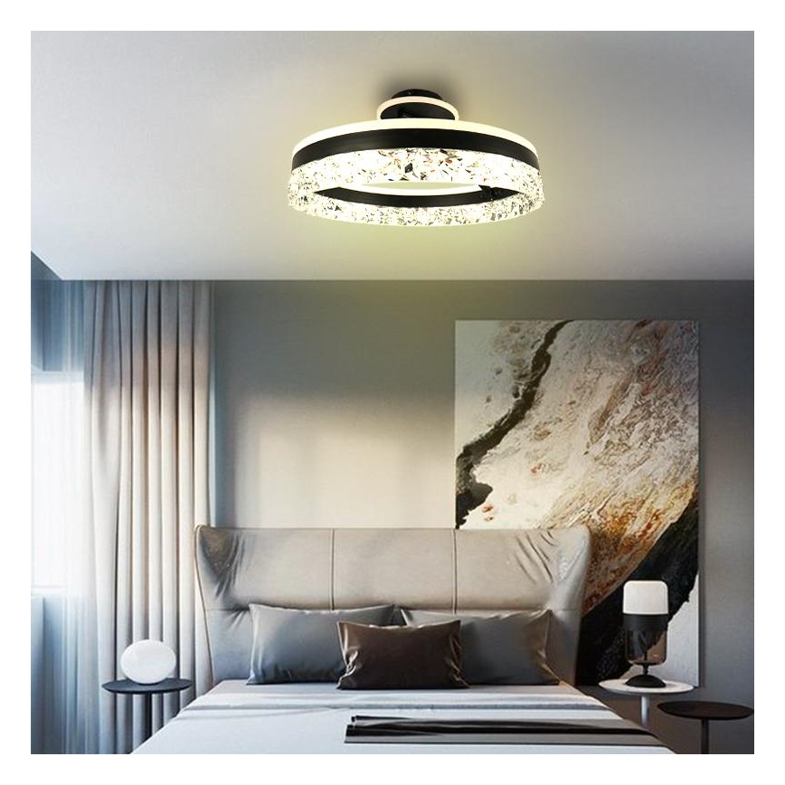 Candeeiro integrado LED com regulação LED/86W/230V 3000-6500K preto + comando