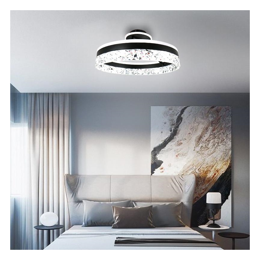 Candeeiro integrado LED com regulação LED/86W/230V 3000-6500K preto + comando