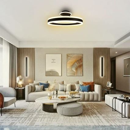 Candeeiro integrado LED com regulação LED/86W/230V 3000-6500K preto + comando