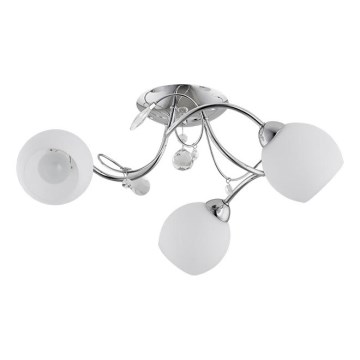 Candeeiro integrado LIVIA 3xE14/10W/230V cromado brilhante