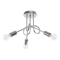 Candeeiro integrado LOOP 3xE27/15W/230V cromado brilhante
