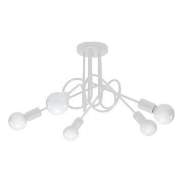 Candeeiro integrado LOOP 5xE27/15W/230V branco