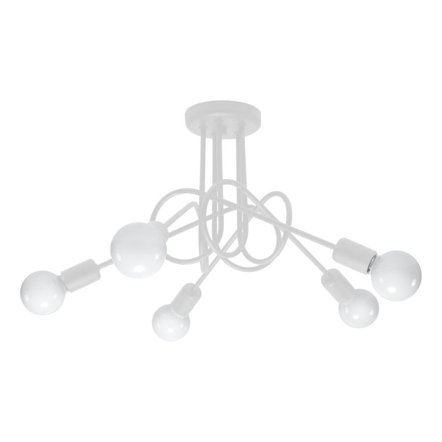 Candeeiro integrado LOOP 5xE27/15W/230V branco
