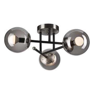 Candeeiro integrado MALENA 3xE14/5W/230V preto/cinzento