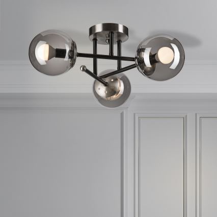Candeeiro integrado MALENA 3xE14/5W/230V preto/cinzento