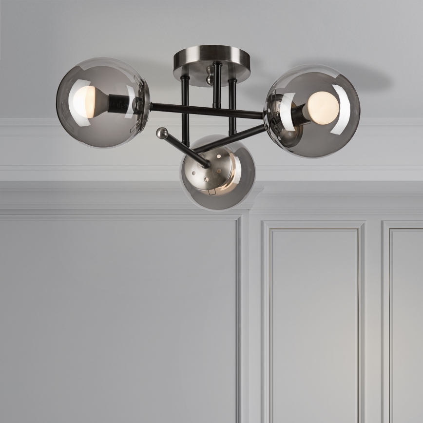 Candeeiro integrado MALENA 3xE14/5W/230V preto/cinzento