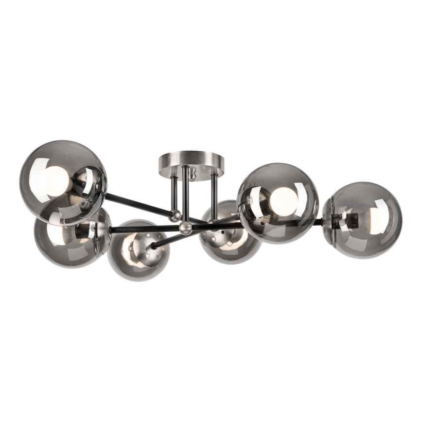 Candeeiro integrado MALENA 6xE14/5W/230V cromado mate/fumado