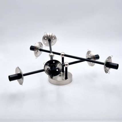 Candeeiro integrado MALENA 6xE14/5W/230V cromado mate/fumado