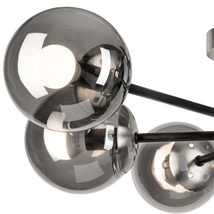 Candeeiro integrado MALENA 6xE14/5W/230V cromado mate/fumado