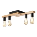 Candeeiro integrado MATTE 4xE27/15W/230V preto/carvalho