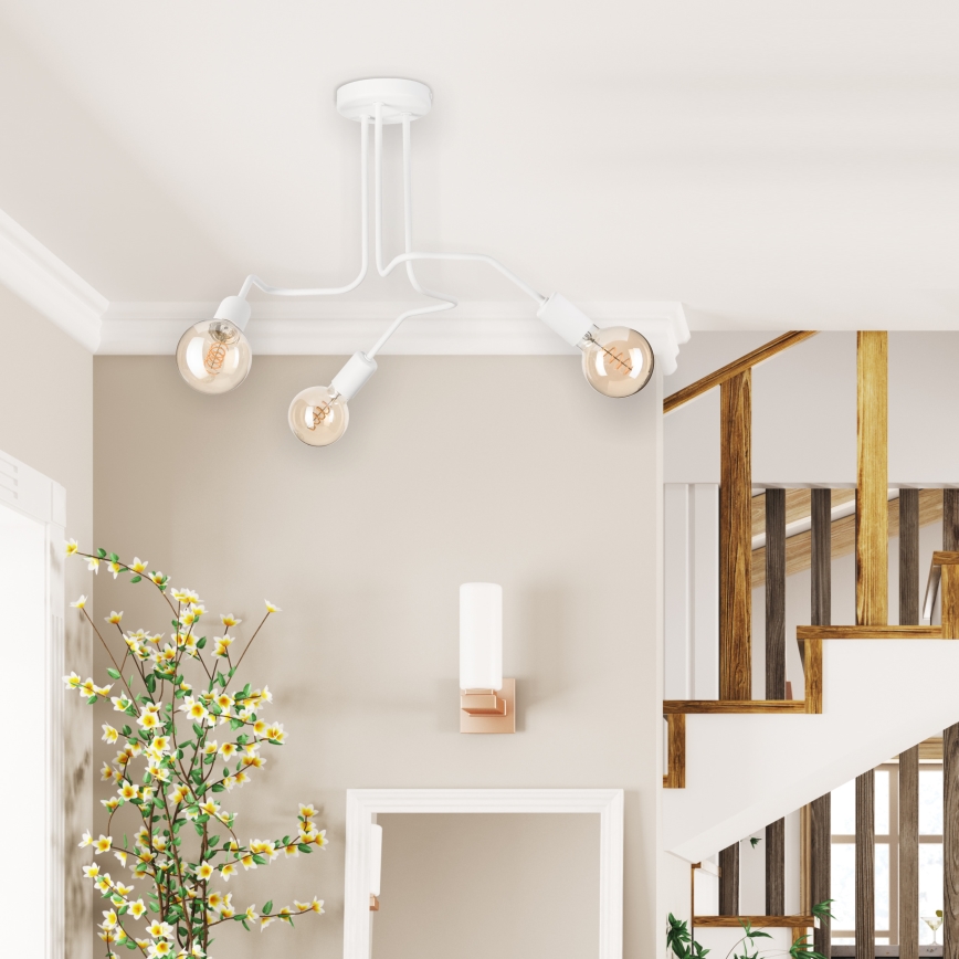 Candeeiro integrado MATYLDA 3xE27/60W/230V branco
