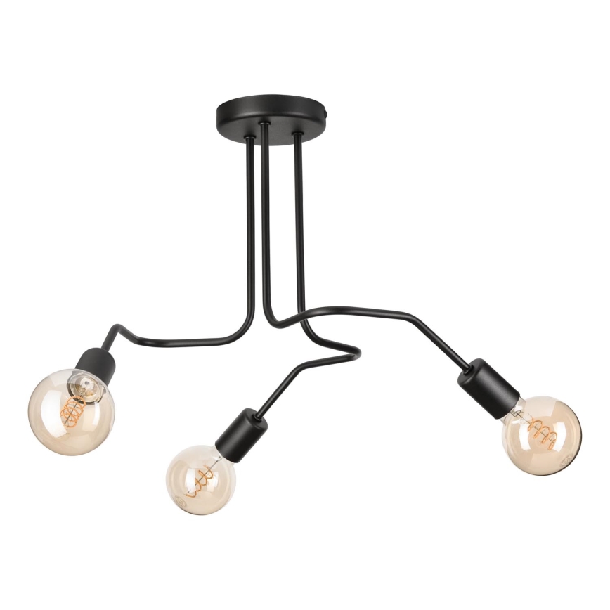 Candeeiro integrado MATYLDA 3xE27/60W/230V preto