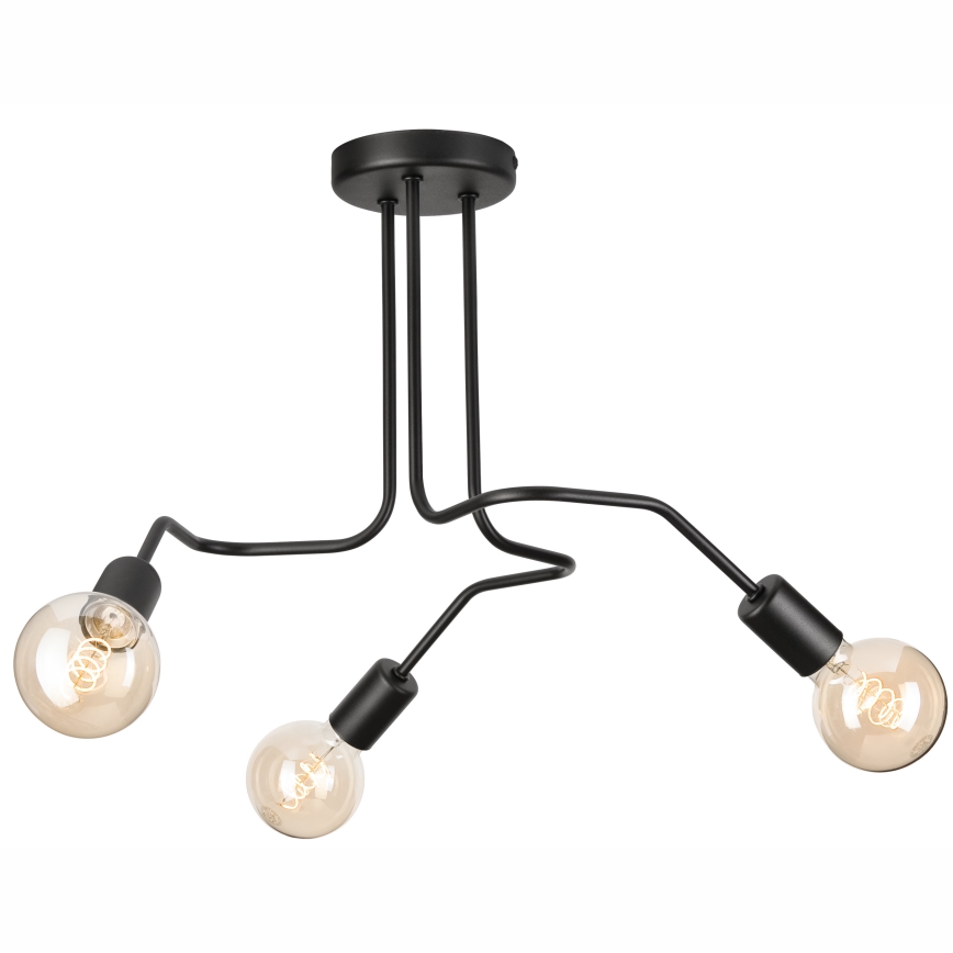 Candeeiro integrado MATYLDA 3xE27/60W/230V preto