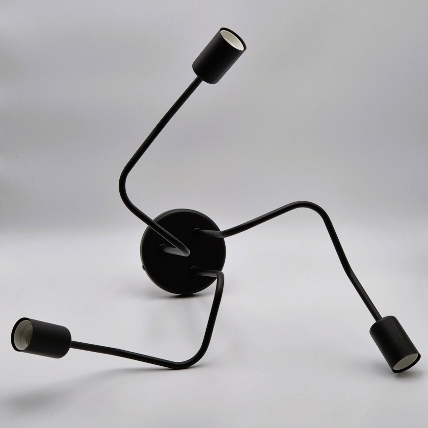 Candeeiro integrado MATYLDA 3xE27/60W/230V preto