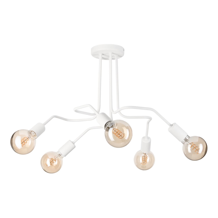 Candeeiro integrado MATYLDA 5xE27/60W/230V branco
