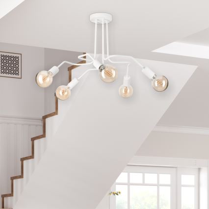 Candeeiro integrado MATYLDA 5xE27/60W/230V branco
