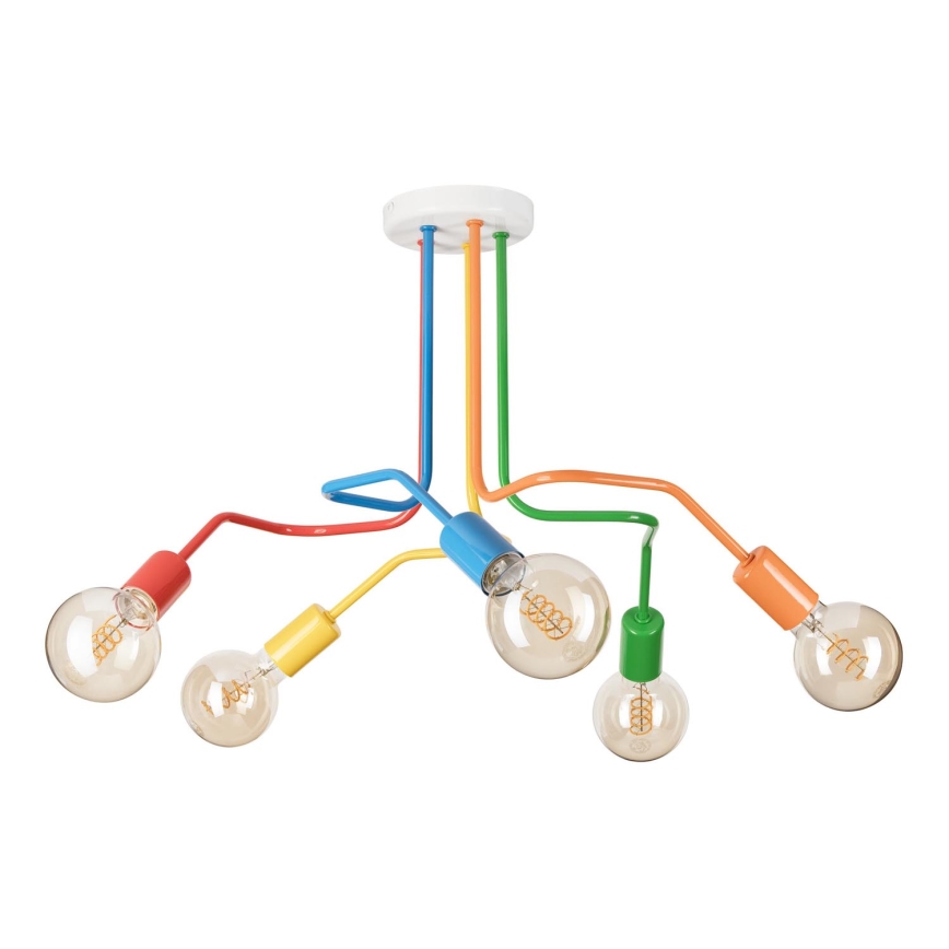 Candeeiro integrado MATYLDA 5xE27/60W/230V colorido