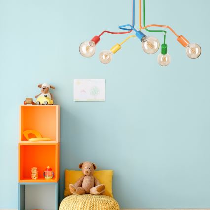 Candeeiro integrado MATYLDA 5xE27/60W/230V colorido
