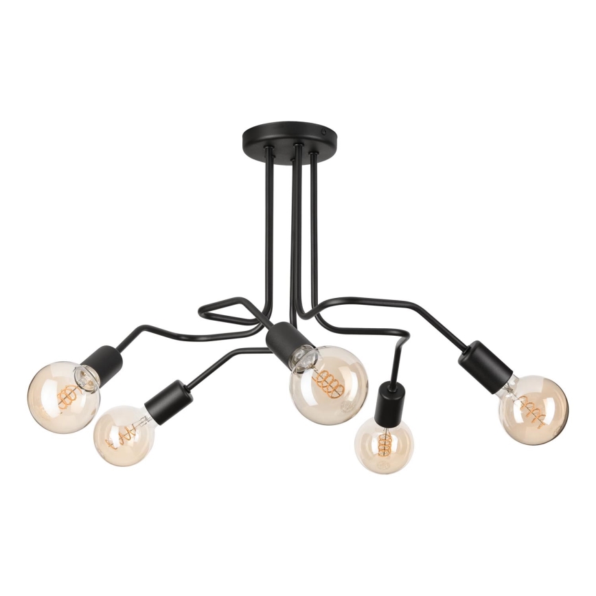 Candeeiro integrado MATYLDA 5xE27/60W/230V preto