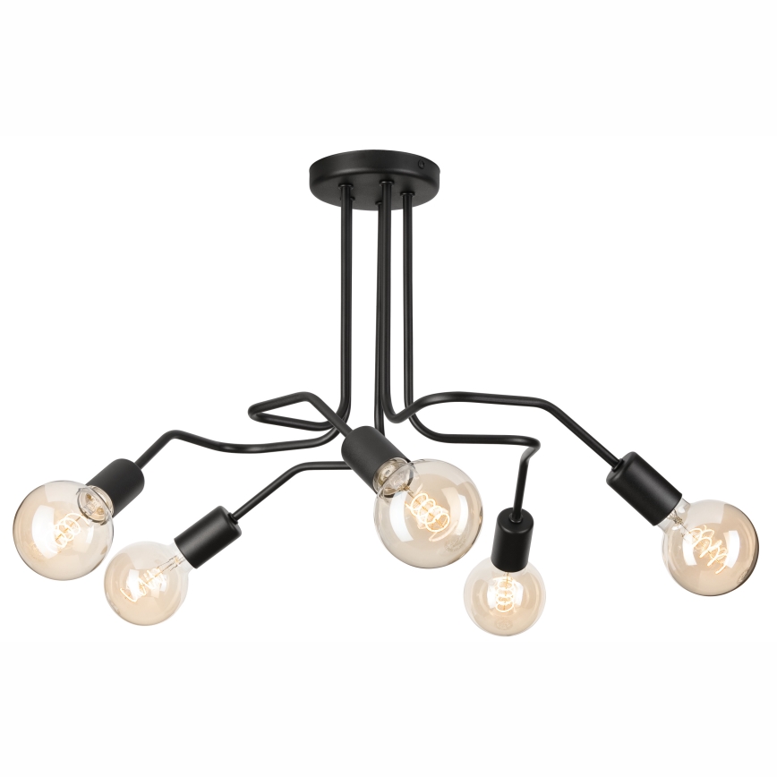 Candeeiro integrado MATYLDA 5xE27/60W/230V preto