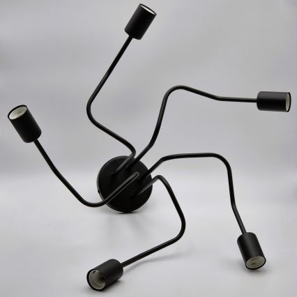 Candeeiro integrado MATYLDA 5xE27/60W/230V preto