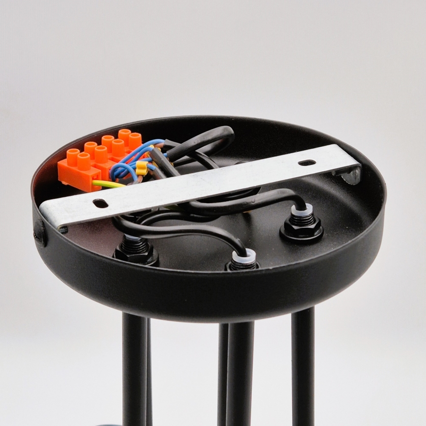 Candeeiro integrado MATYLDA 5xE27/60W/230V preto