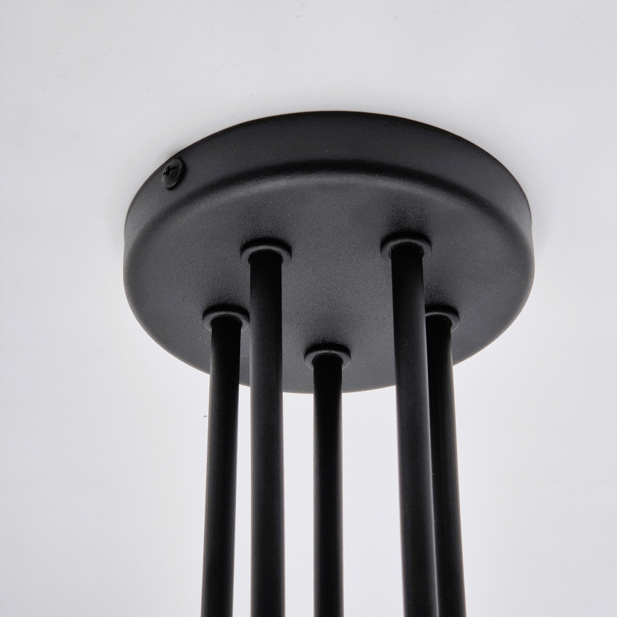Candeeiro integrado MATYLDA 5xE27/60W/230V preto