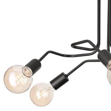 Candeeiro integrado MATYLDA 5xE27/60W/230V preto