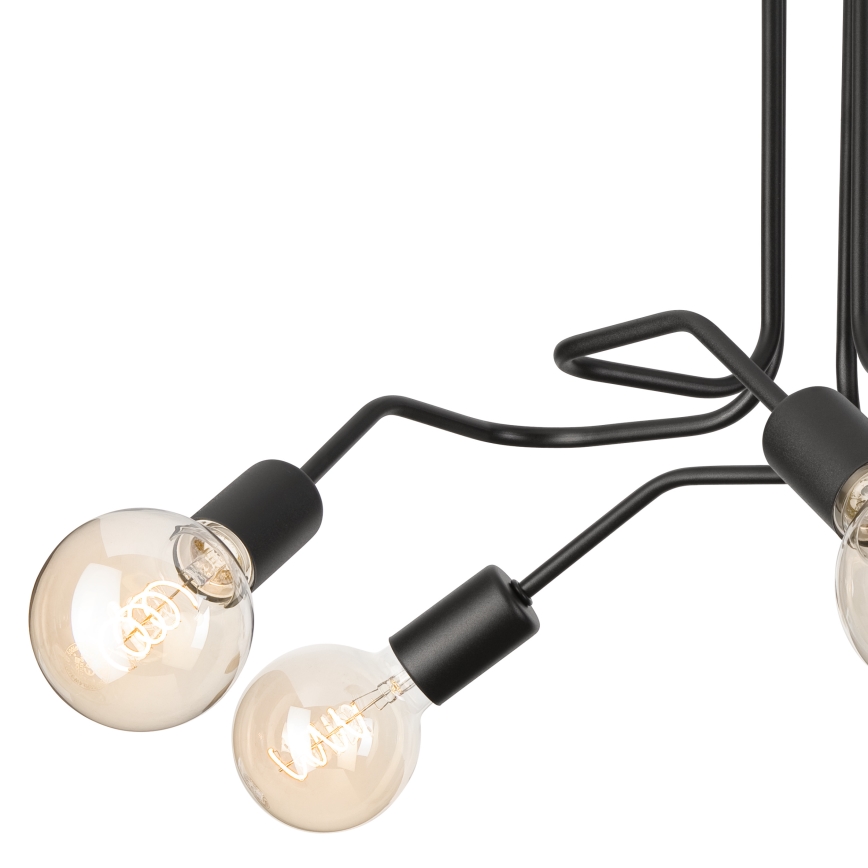 Candeeiro integrado MATYLDA 5xE27/60W/230V preto