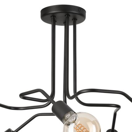 Candeeiro integrado MATYLDA 5xE27/60W/230V preto