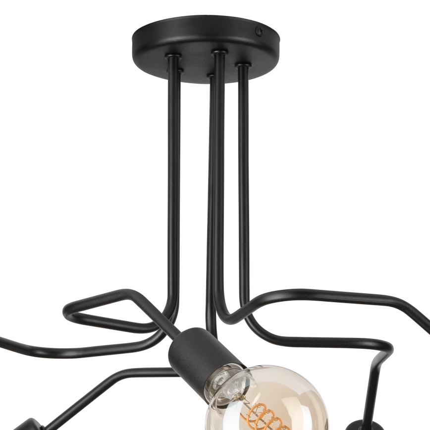 Candeeiro integrado MATYLDA 5xE27/60W/230V preto