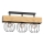 Candeeiro integrado MENTON 3xE27/15W/230V preto/castanho/carvalho