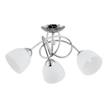 Candeeiro integrado MODENA 3xE27/60W/230V cromado brilhante/branco