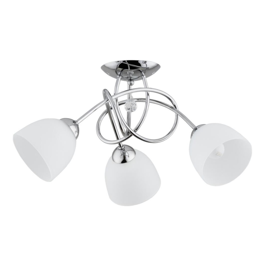 Candeeiro integrado MODENA 3xE27/60W/230V cromado brilhante/branco