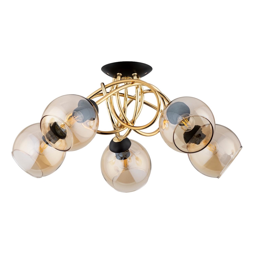 Candeeiro integrado MODENA 5xE14/10W/230V dourado