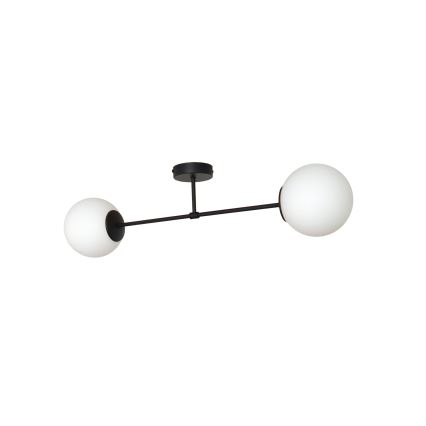 Candeeiro integrado MOON 2xE27/15W/230V preto