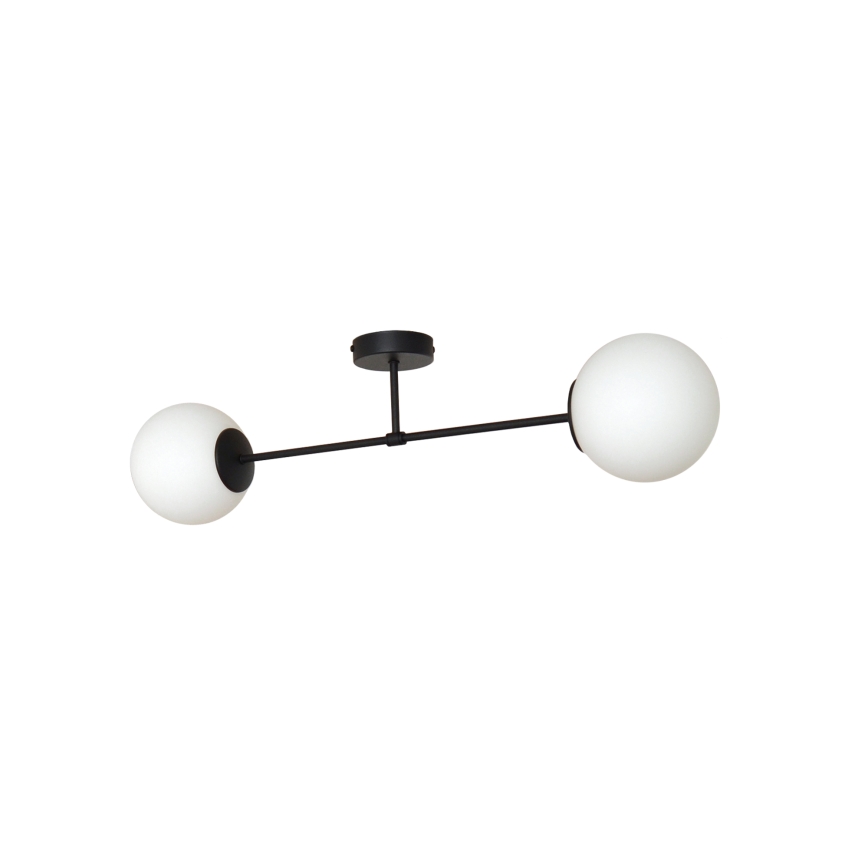 Candeeiro integrado MOON 2xE27/15W/230V preto