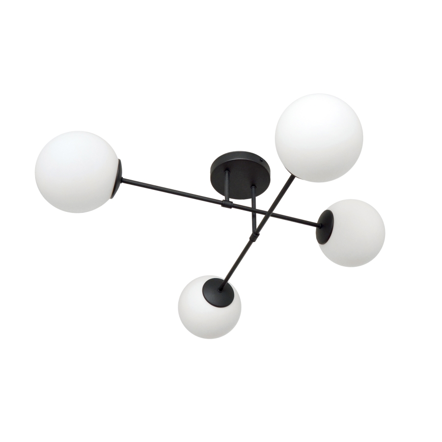Candeeiro integrado MOON 4xE27/15W/230V preto