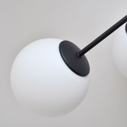 Candeeiro integrado MOON 6xE27/15W/230V preto