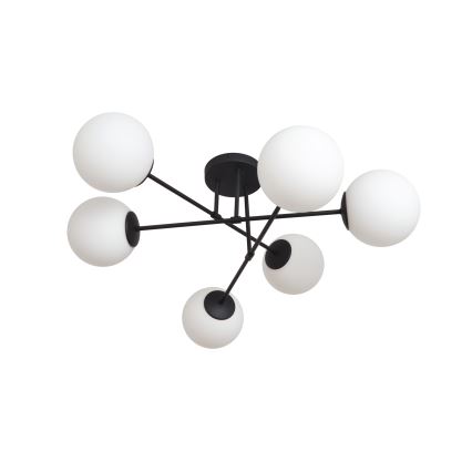 Candeeiro integrado MOON 6xE27/15W/230V preto