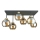 Candeeiro integrado NESSA 6xE27/60W/230V preto/dourado/fumado bege
