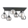 Candeeiro integrado NESSA 6xE27/60W/230V preto/transparente